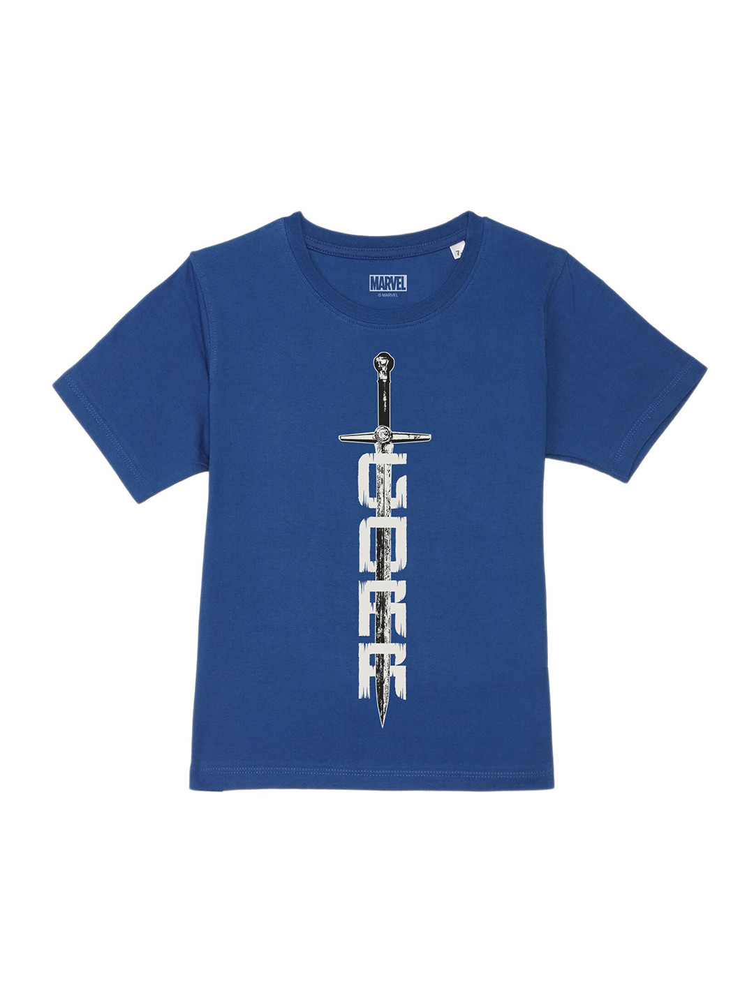 

Marvel by Wear Your Mind Boys Blue Typography Printed Round Neck T-shirt