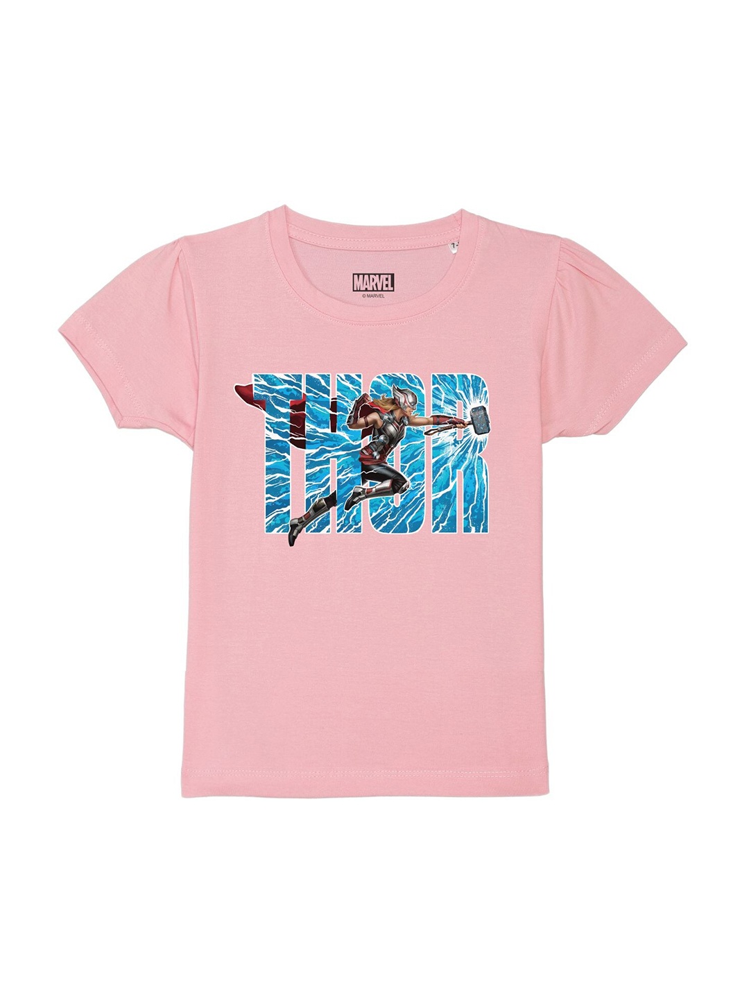 

Marvel by Wear Your Mind Girls Pink Thor Print T-shirt