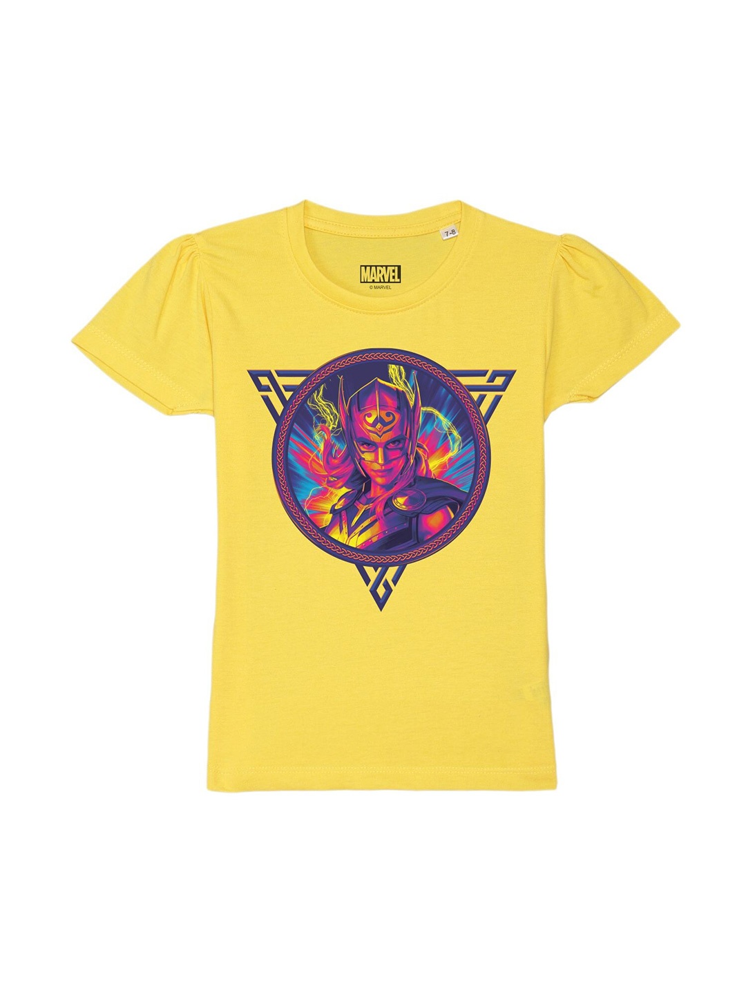 

Marvel by Wear Your Mind Girls Yellow Raw Edge T-shirt