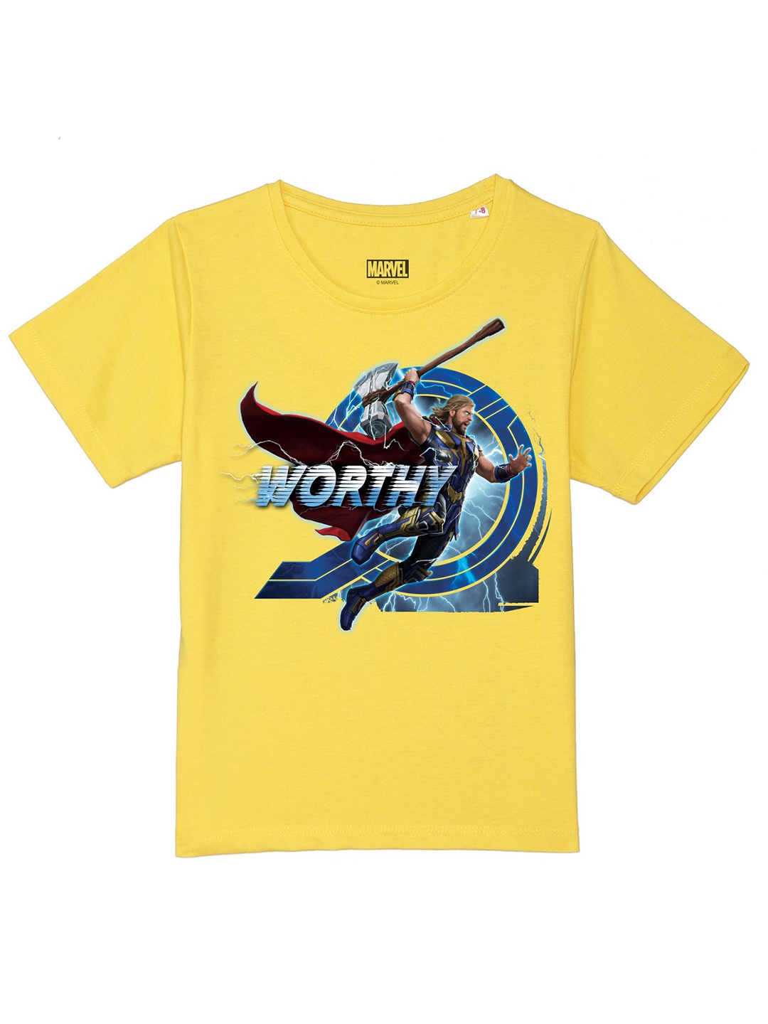 Marvel by Wear Your Mind Boys Yellow Printed Cotton T-shirt