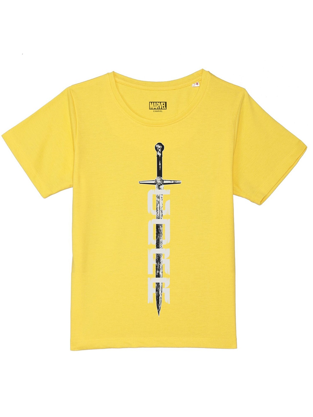 

Marvel by Wear Your Mind Boys Yellow Printed Applique T-shirt