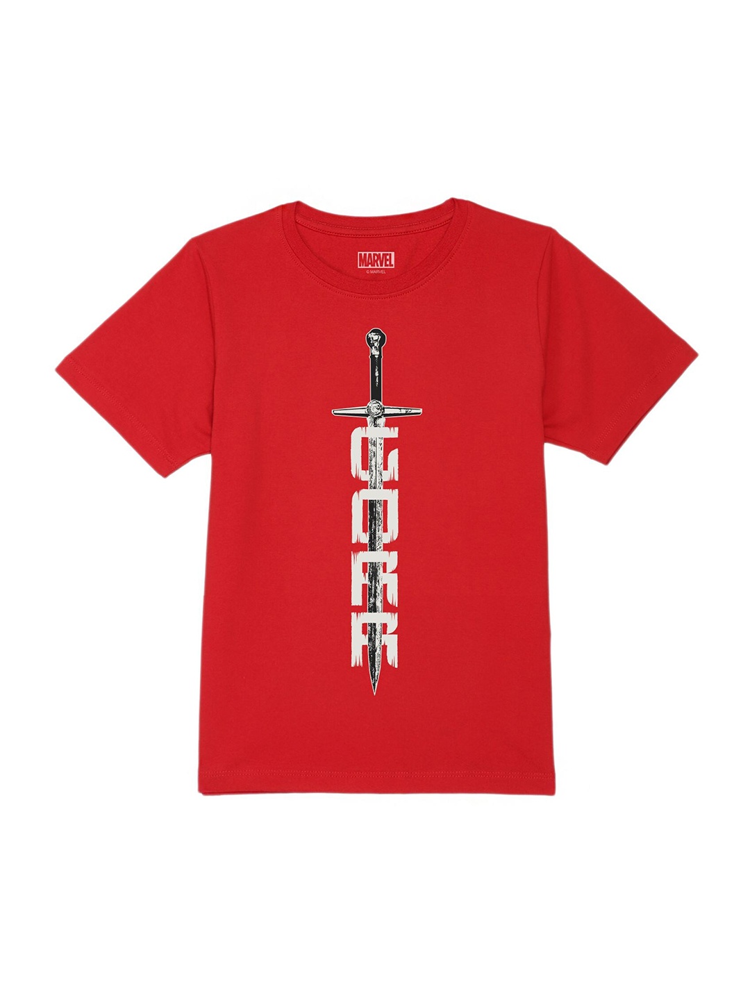 Marvel by Wear Your Mind Boys Red Typography Printed T-shirt