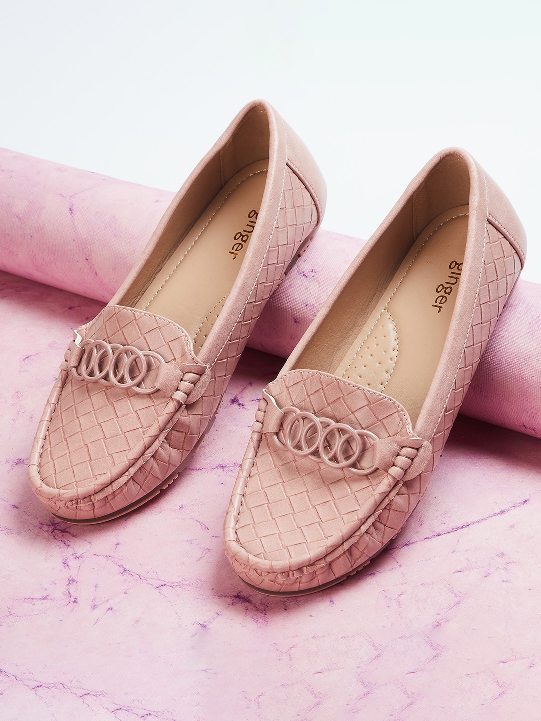 

Ginger by Lifestyle Women Pink Ballerinas with Laser Cuts Flats