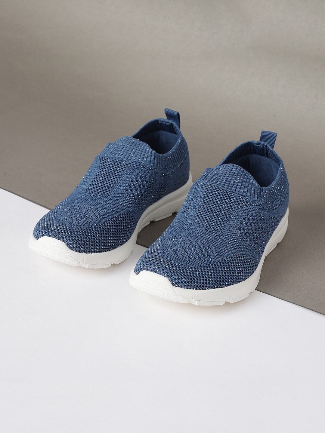 max Girls Blue Running Non-Marking Shoes