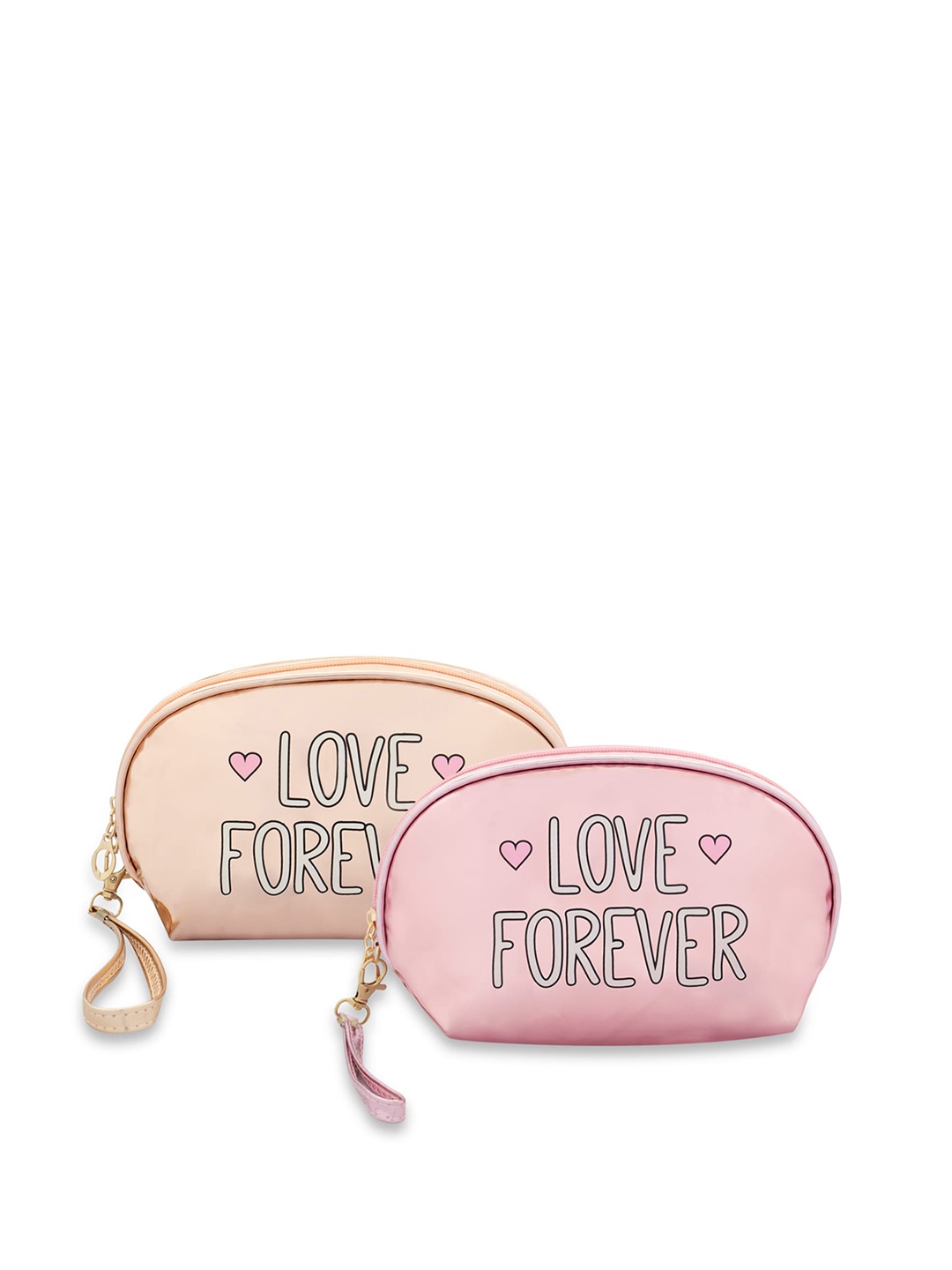 

NFI essentials Women Set Of 2 Pink & Peach Printed Makeup Pouches, Multi