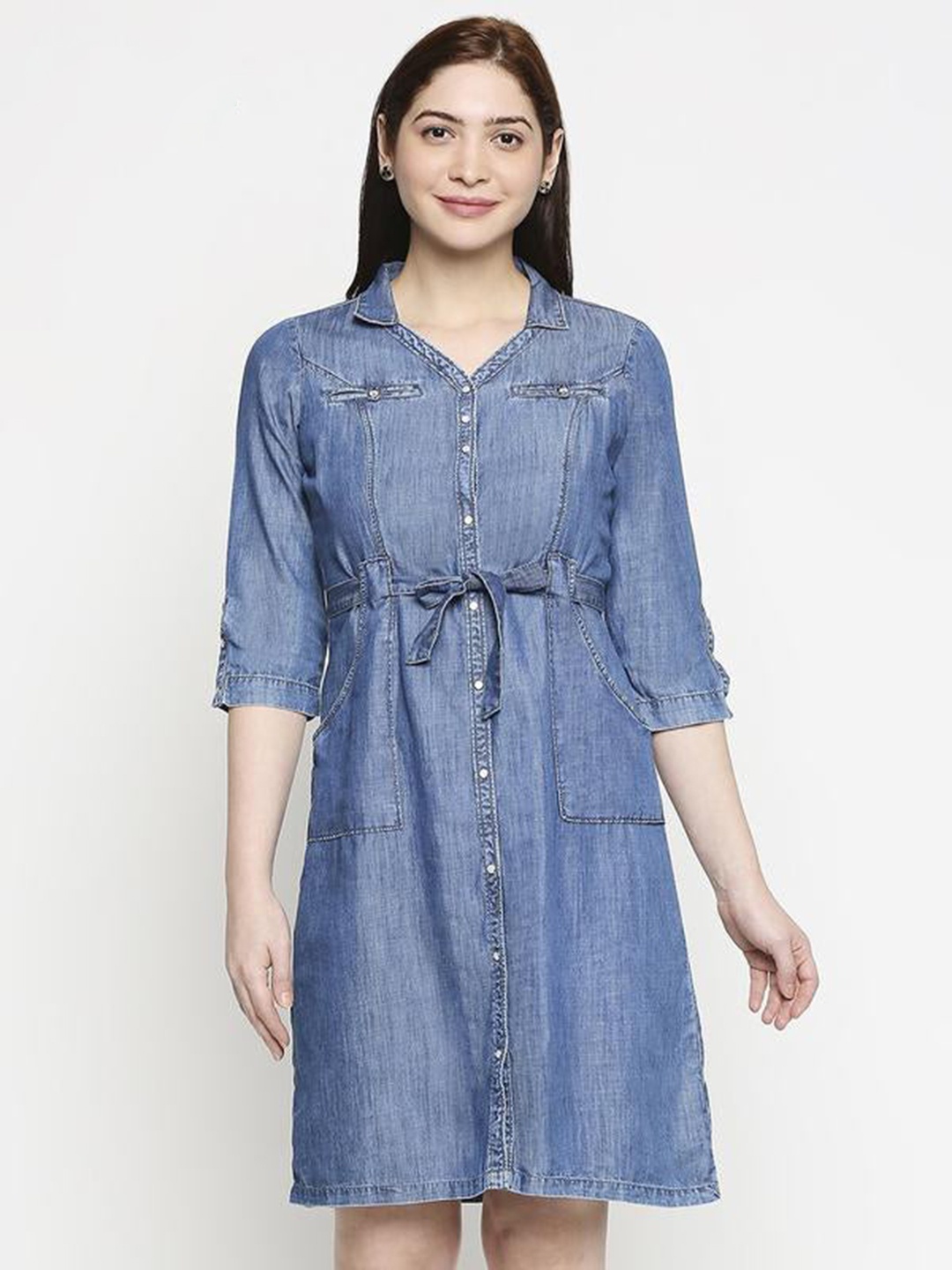 

Kraus Jeans Blue Denim Cotton Shirt Dress