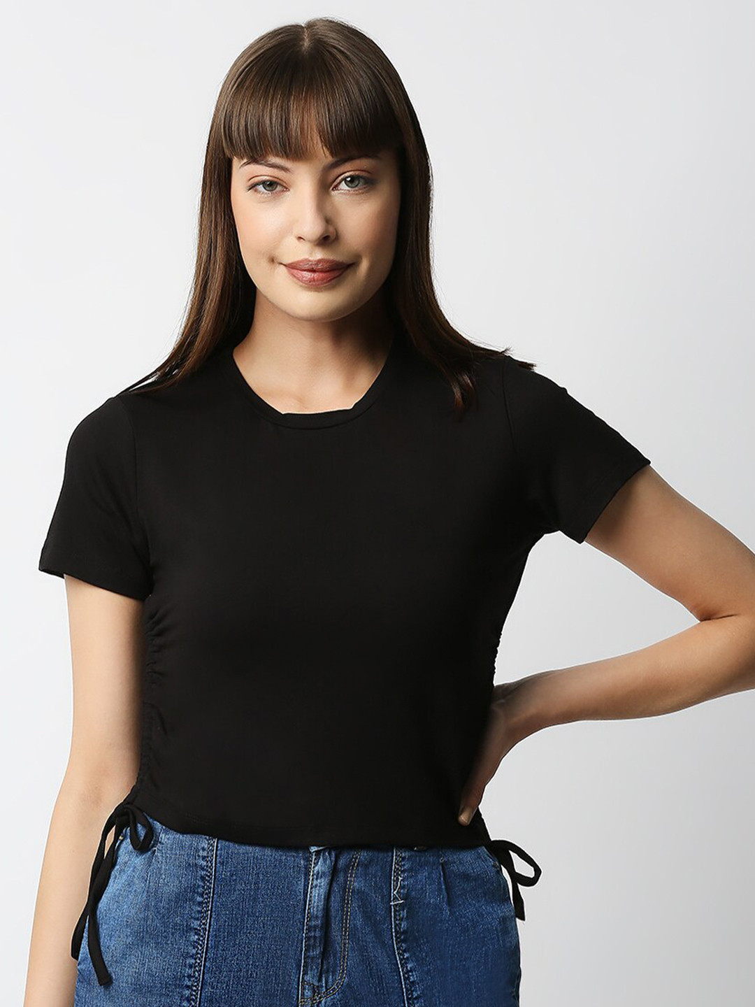 

Kraus Jeans Women Black Slim Fit T-shirt