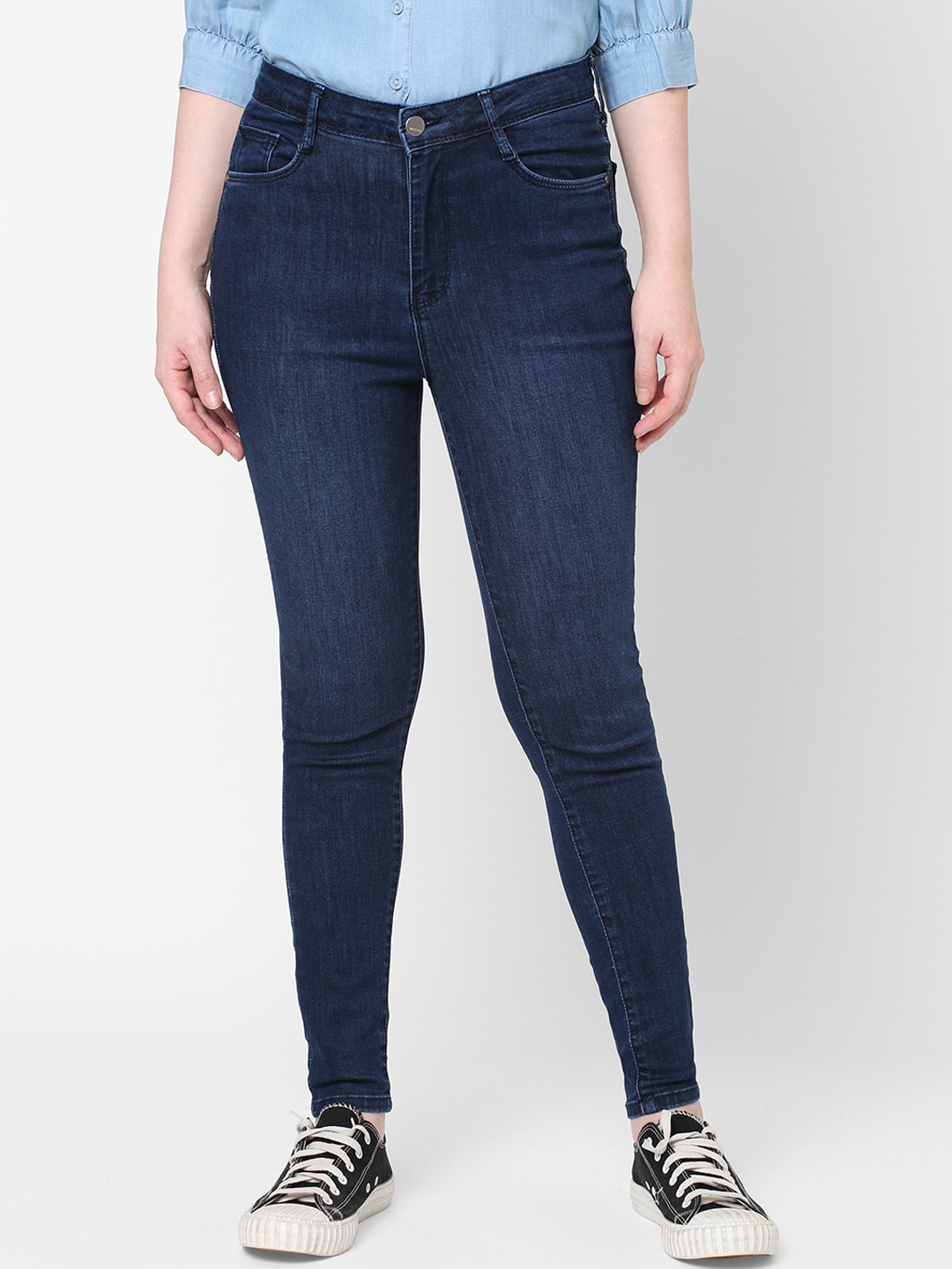 

Kraus Jeans Women Navy Blue Super Skinny Fit High-Rise Jeans