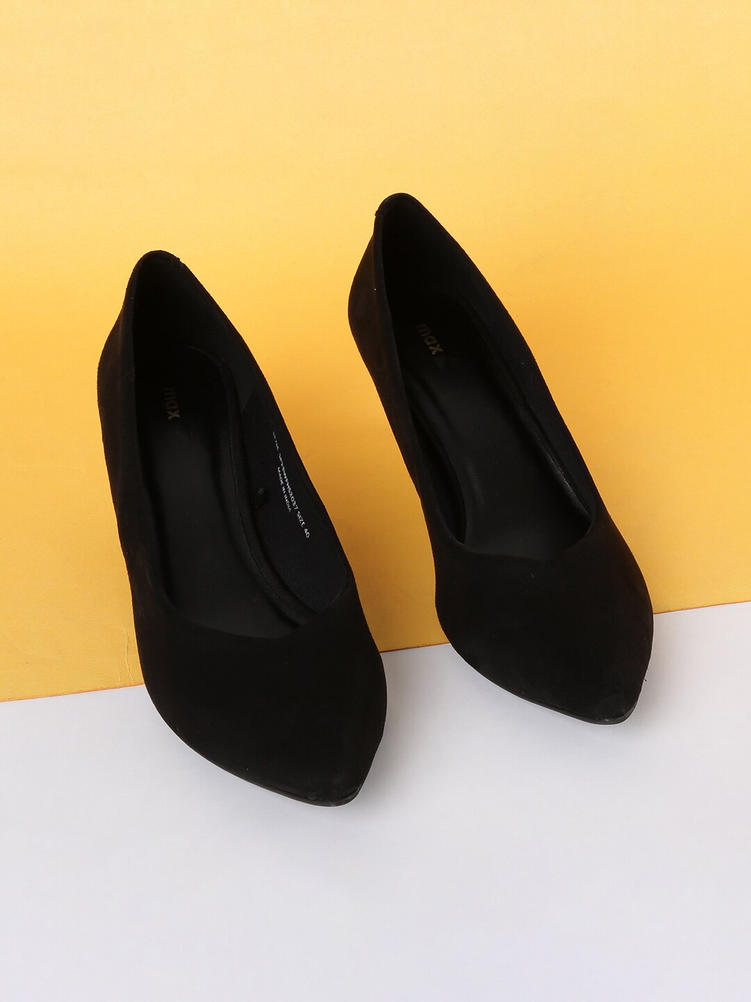 

max Black PU Kitten Pumps