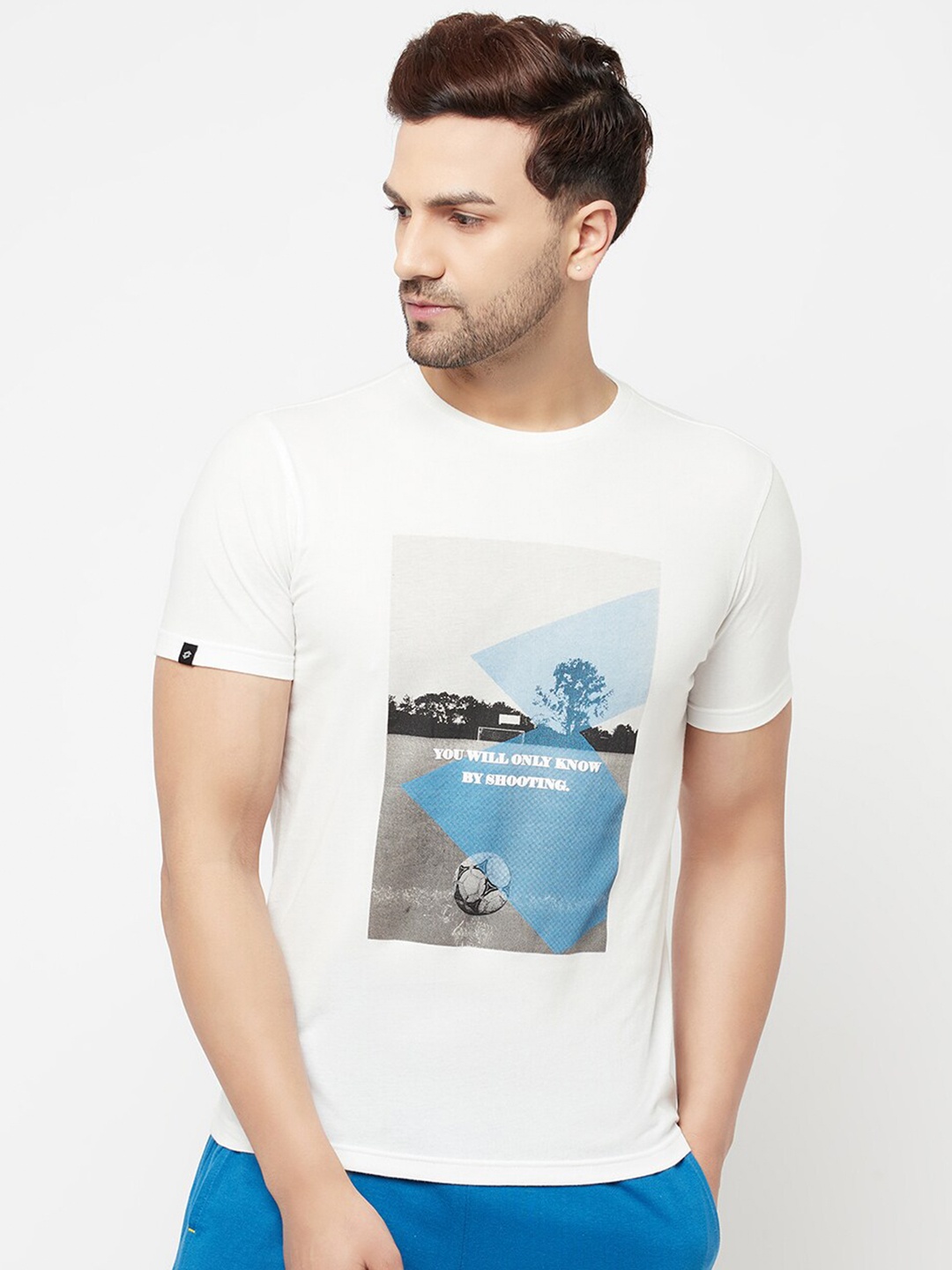 

Lotto Men White Typography Printed T-shirt