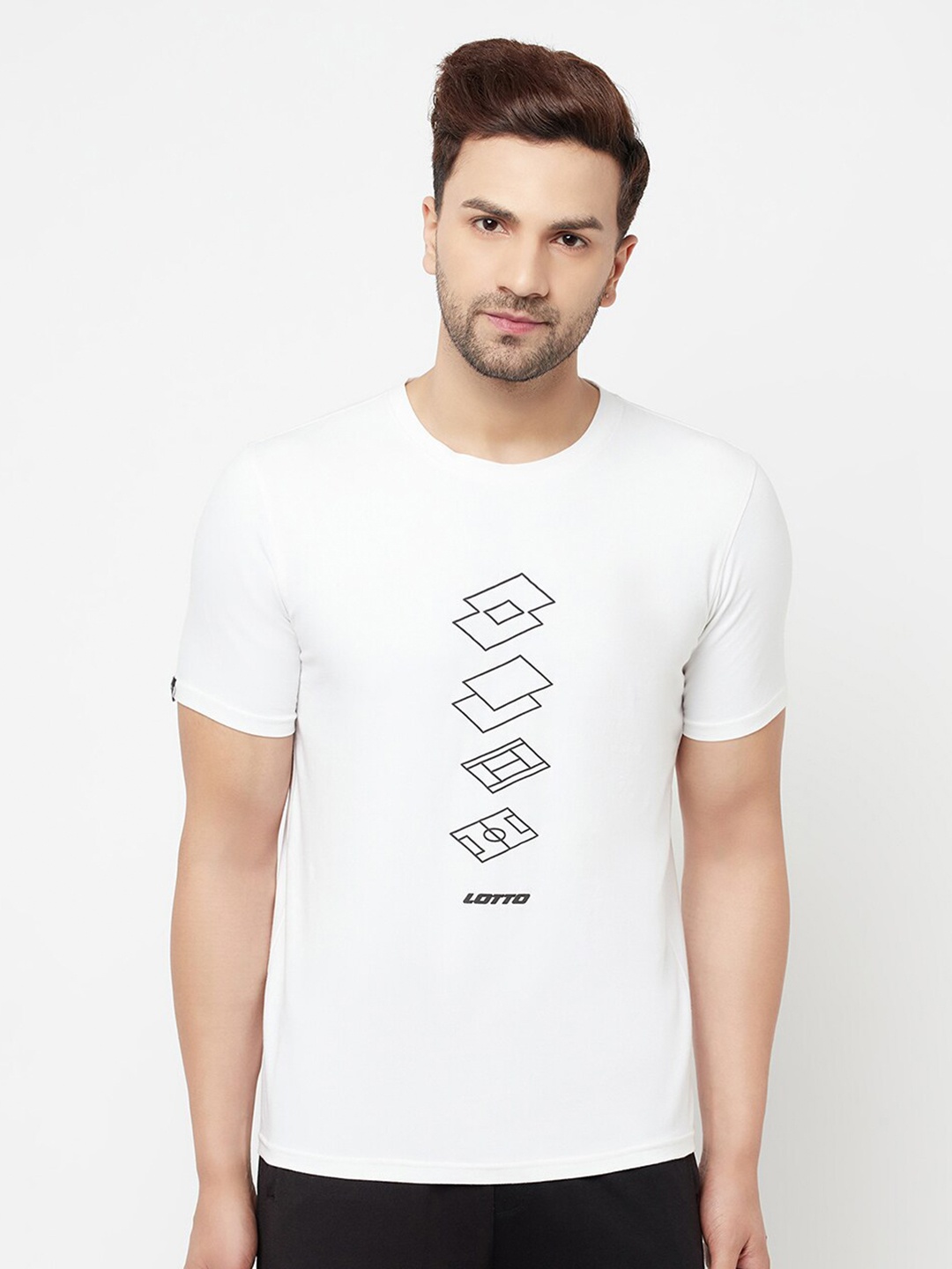 

Lotto Men White Typography Printed T-shirt