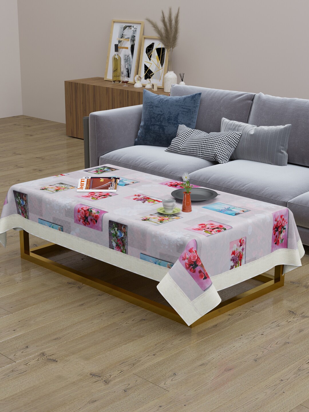 

Clasiko Pink & Blue Printed 2 Seater Table Cover