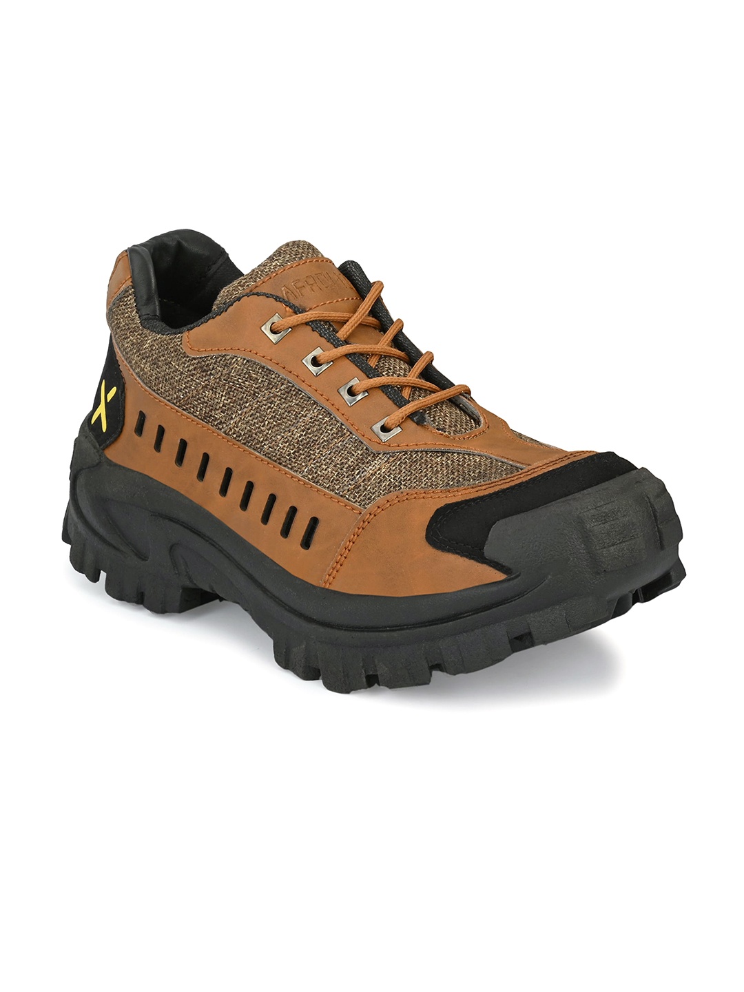 

AfroJack Men Brown Textured Trekking Shoes a1225-brown-Brown