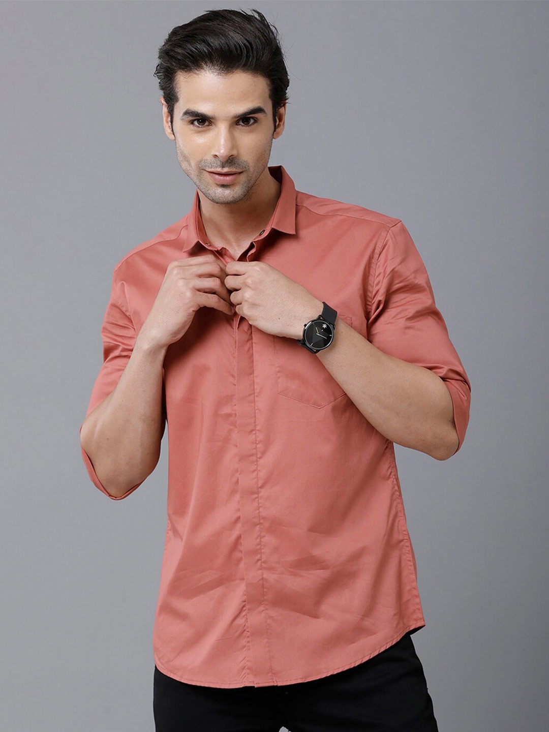 

YOVISH Men Pink Smart Slim Fit Casual Shirt