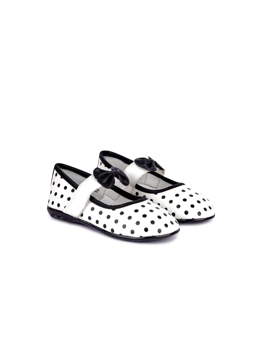 

BOYZ N GALZ Girls White Printed Ballerinas with Bows Flats