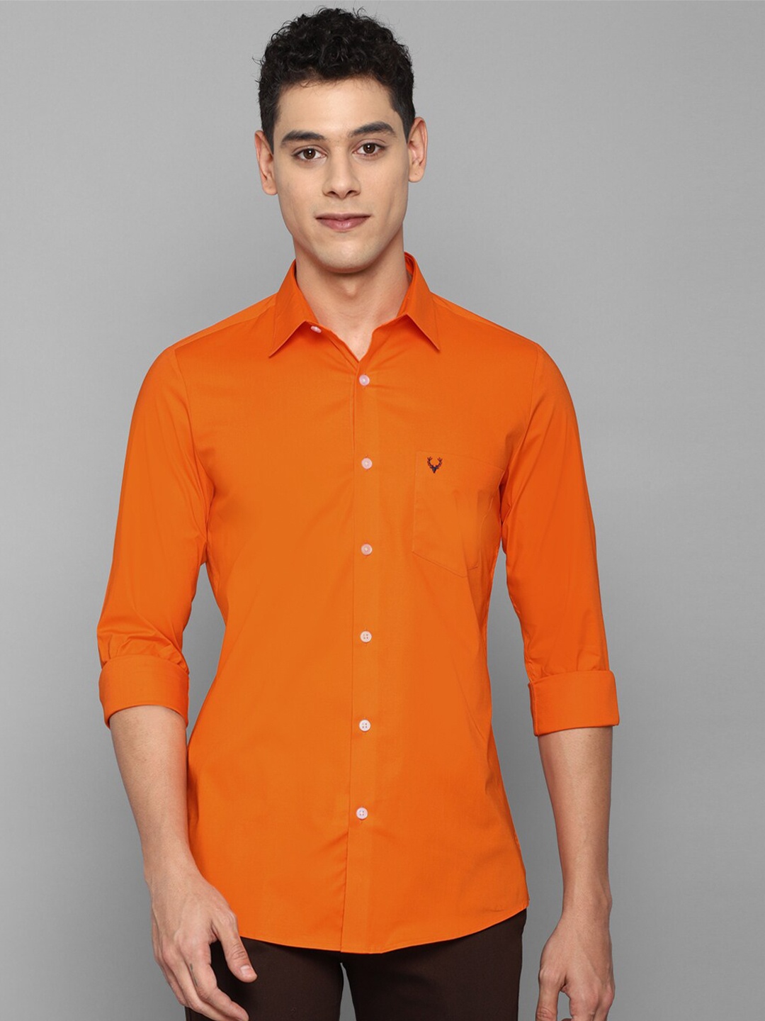 

Allen Solly Men Orange Solid Slim Fit Casual Shirt