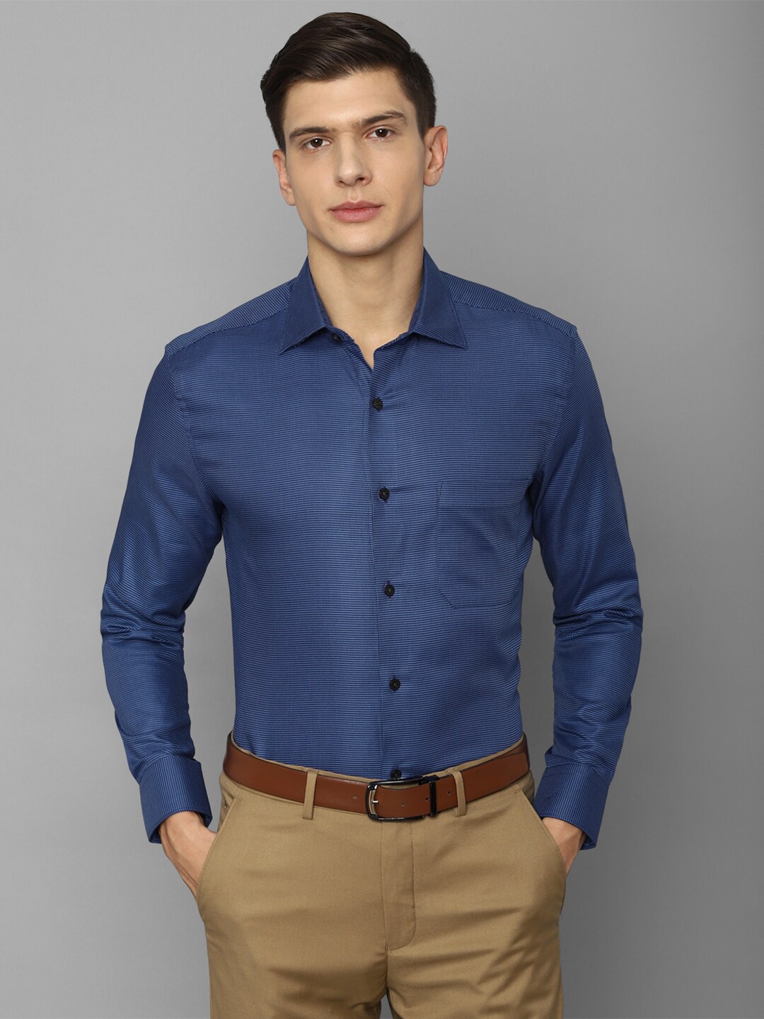 Louis Philippe Men Blue Formal Shirt