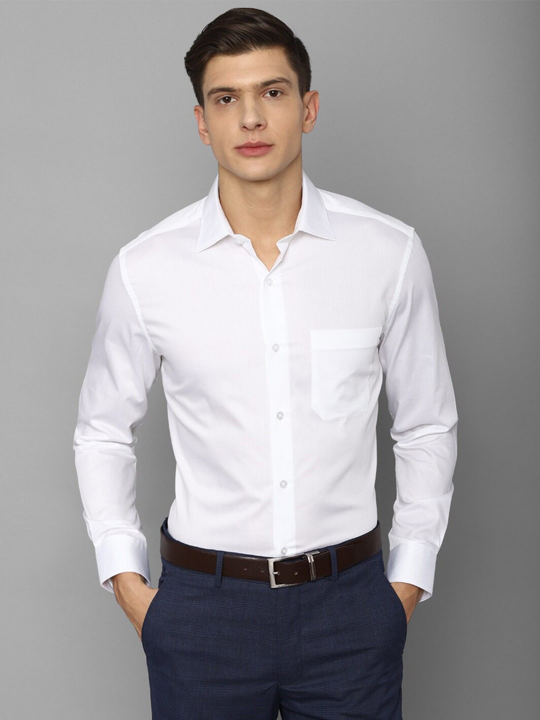 

Louis Philippe Men White Solid Formal Shirt