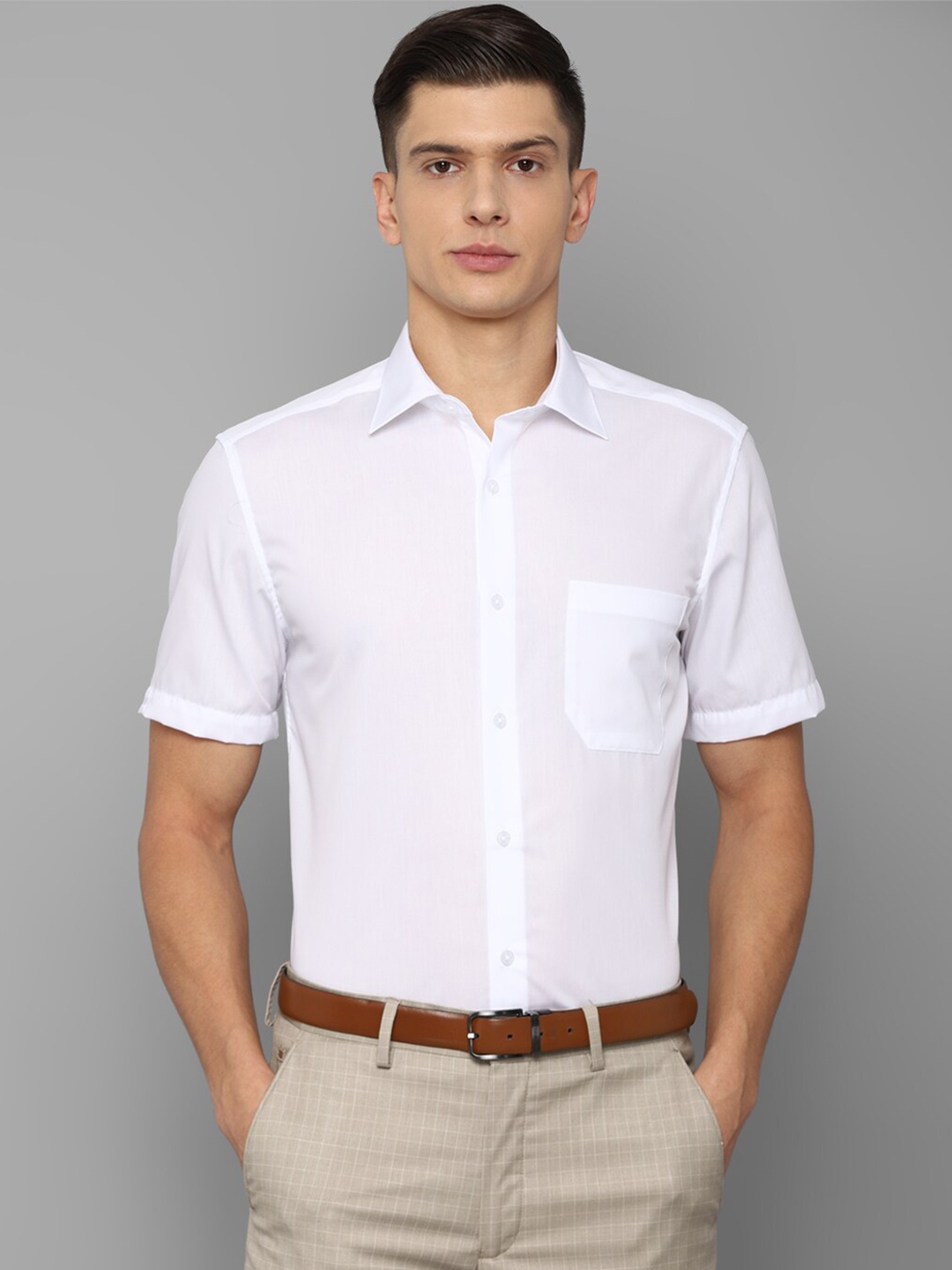 

Louis Philippe Men White Solid Formal Shirt