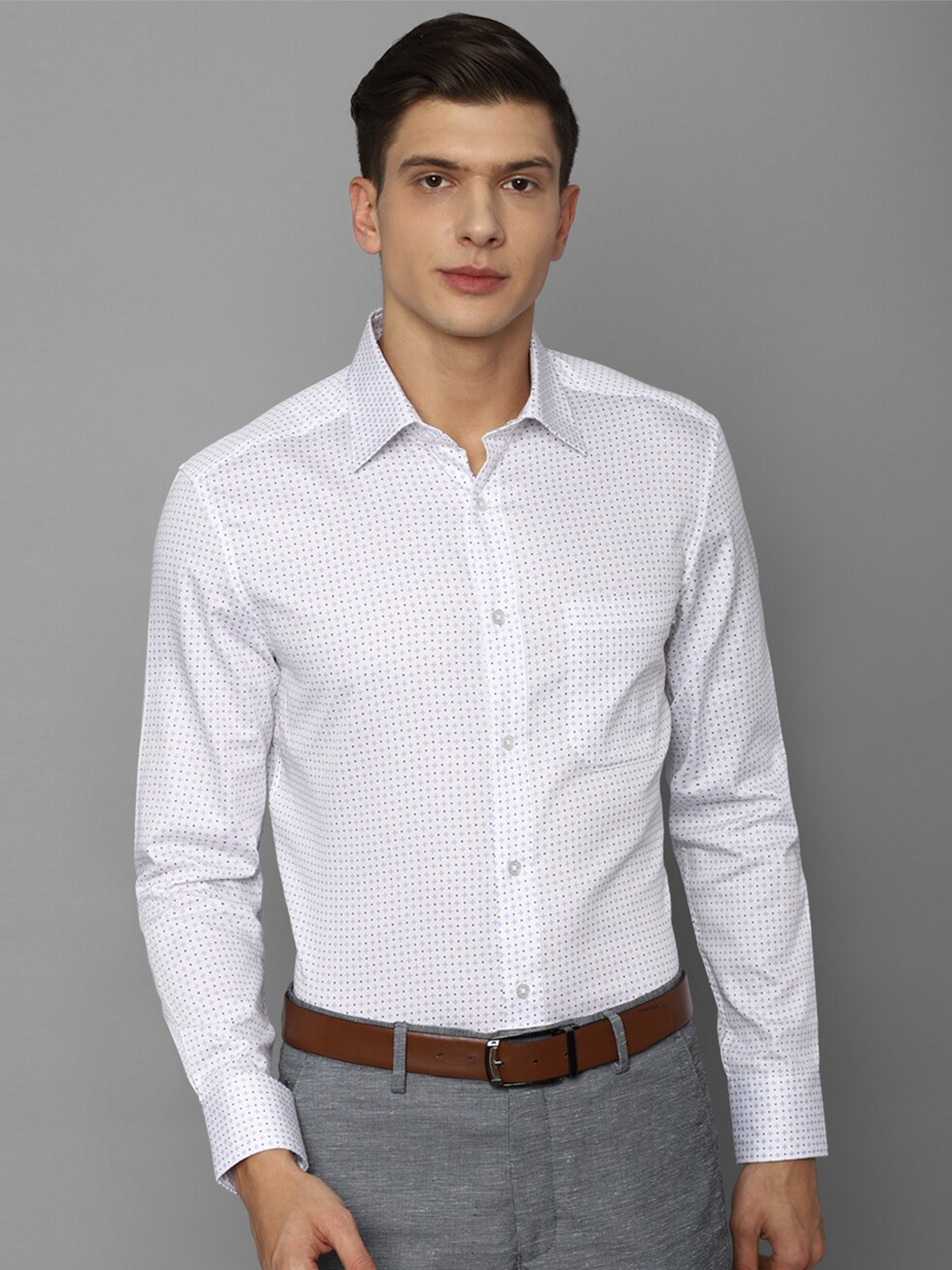 

Louis Philippe Men White Printed Formal Shirt