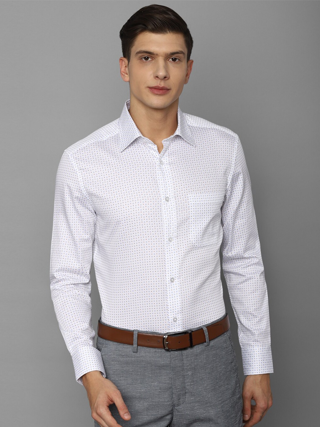 

Louis Philippe Men White Printed Formal Shirt