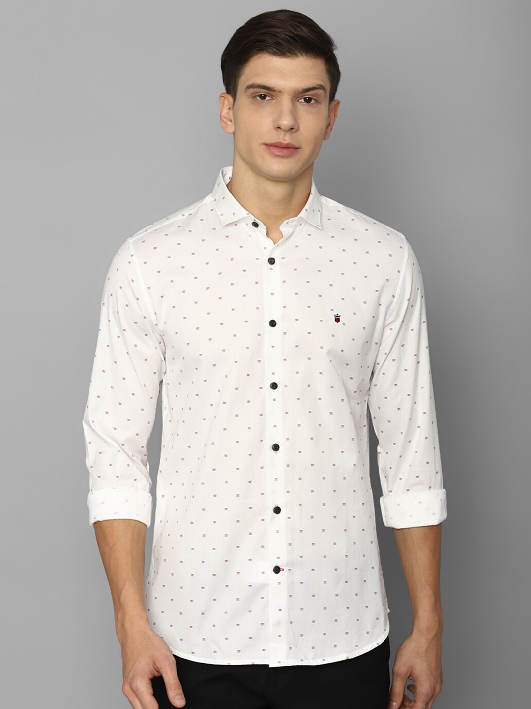 

Louis Philippe Sport Men Cream-Coloured Slim Fit Printed Casual Shirt