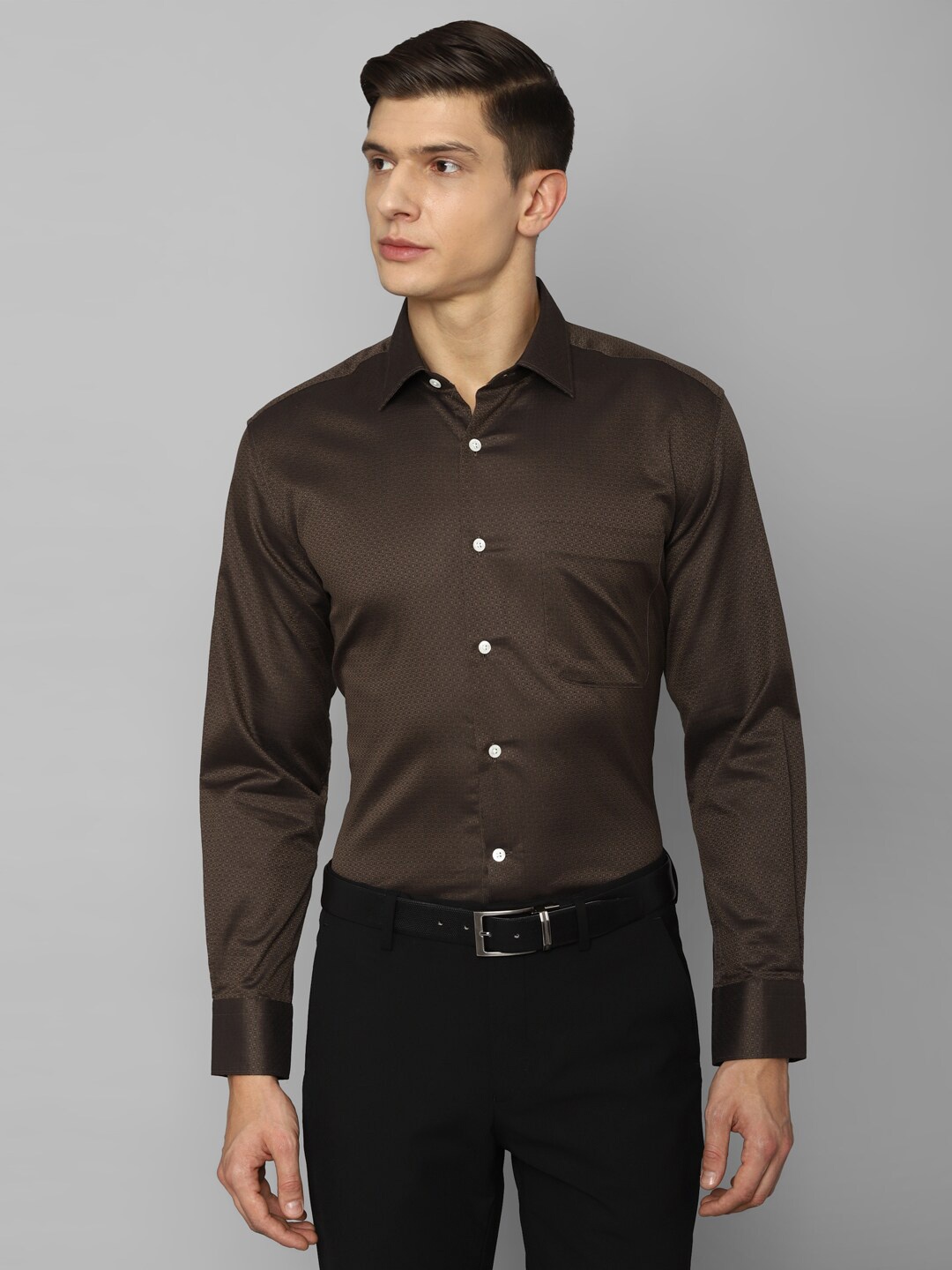 

Luxure by Louis Philippe Men Brown Formal Shirt