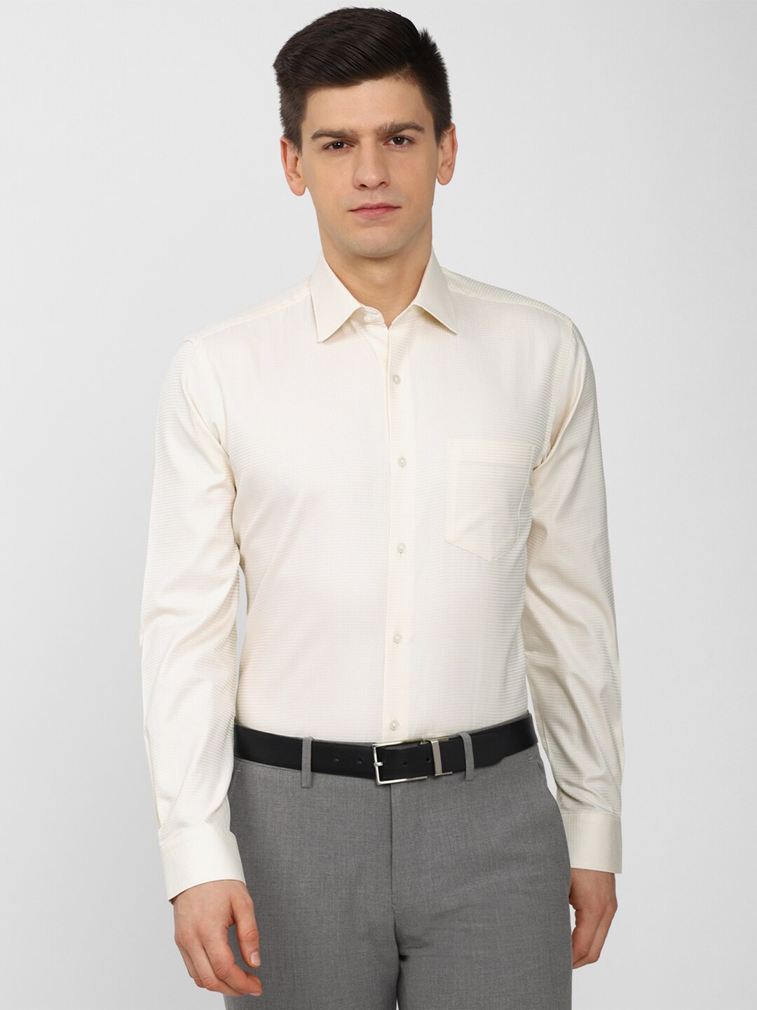 

Van Heusen Men Cream-Coloured Formal Shirt