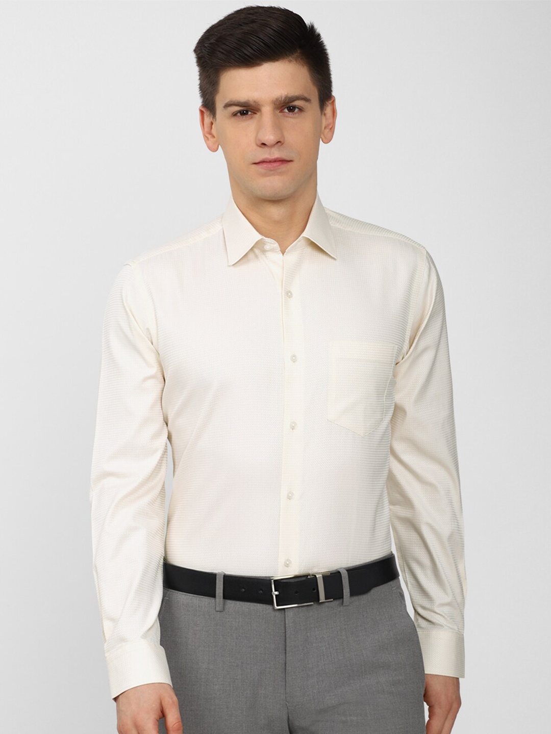 

Van Heusen Men Cream-Coloured Formal Shirt