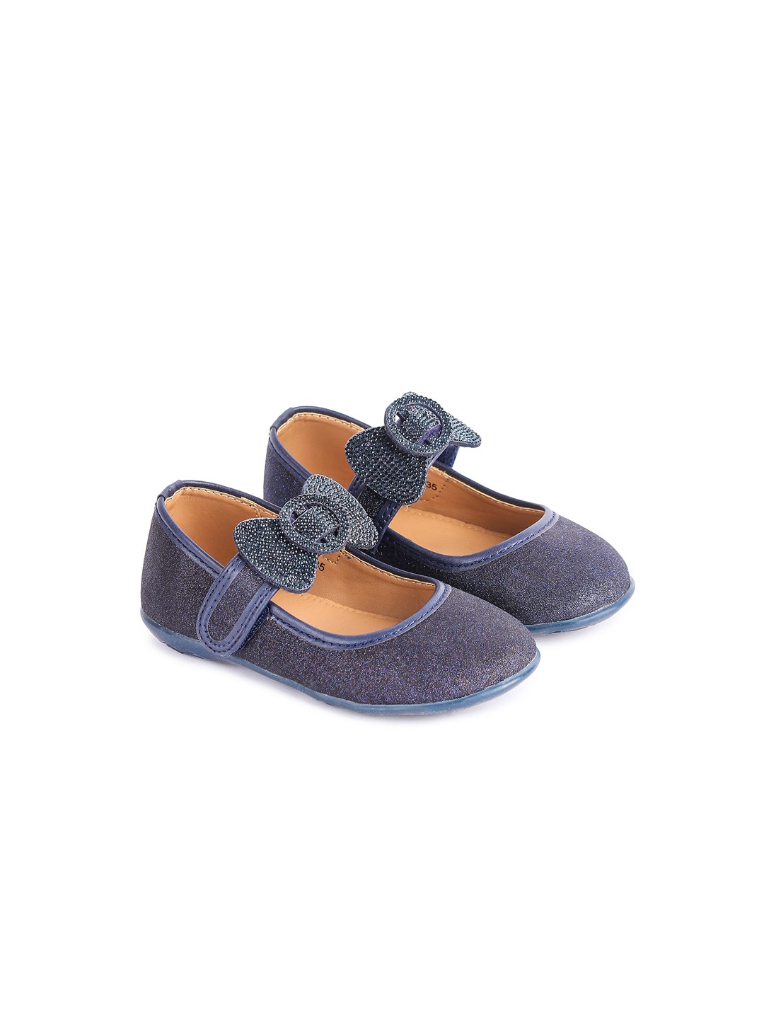 

BOYZ N GALZ Girls Navy Blue Ballerinas with Bows Flats