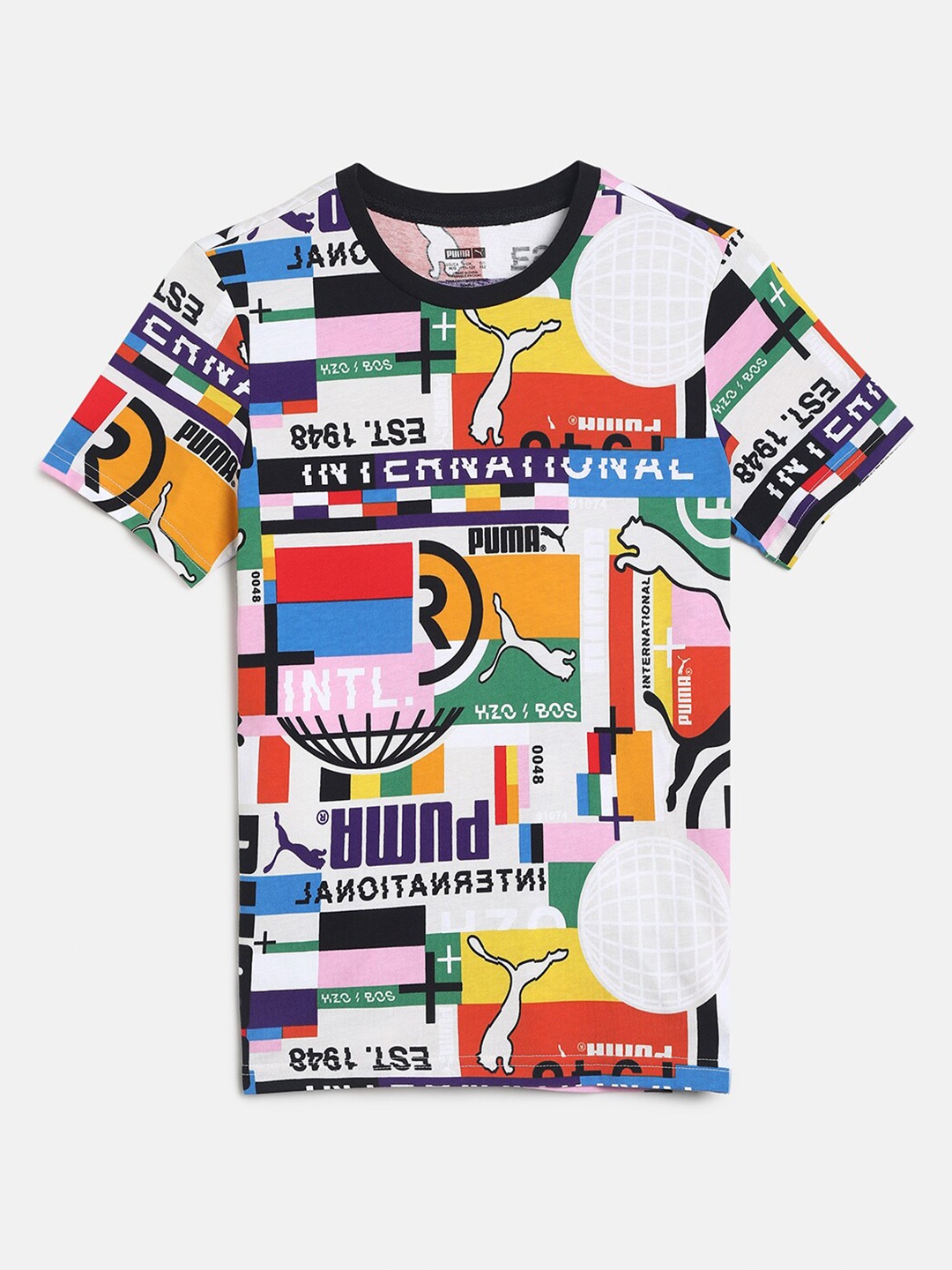 

Puma Boys International Printed Regular Fit T-shirt, White