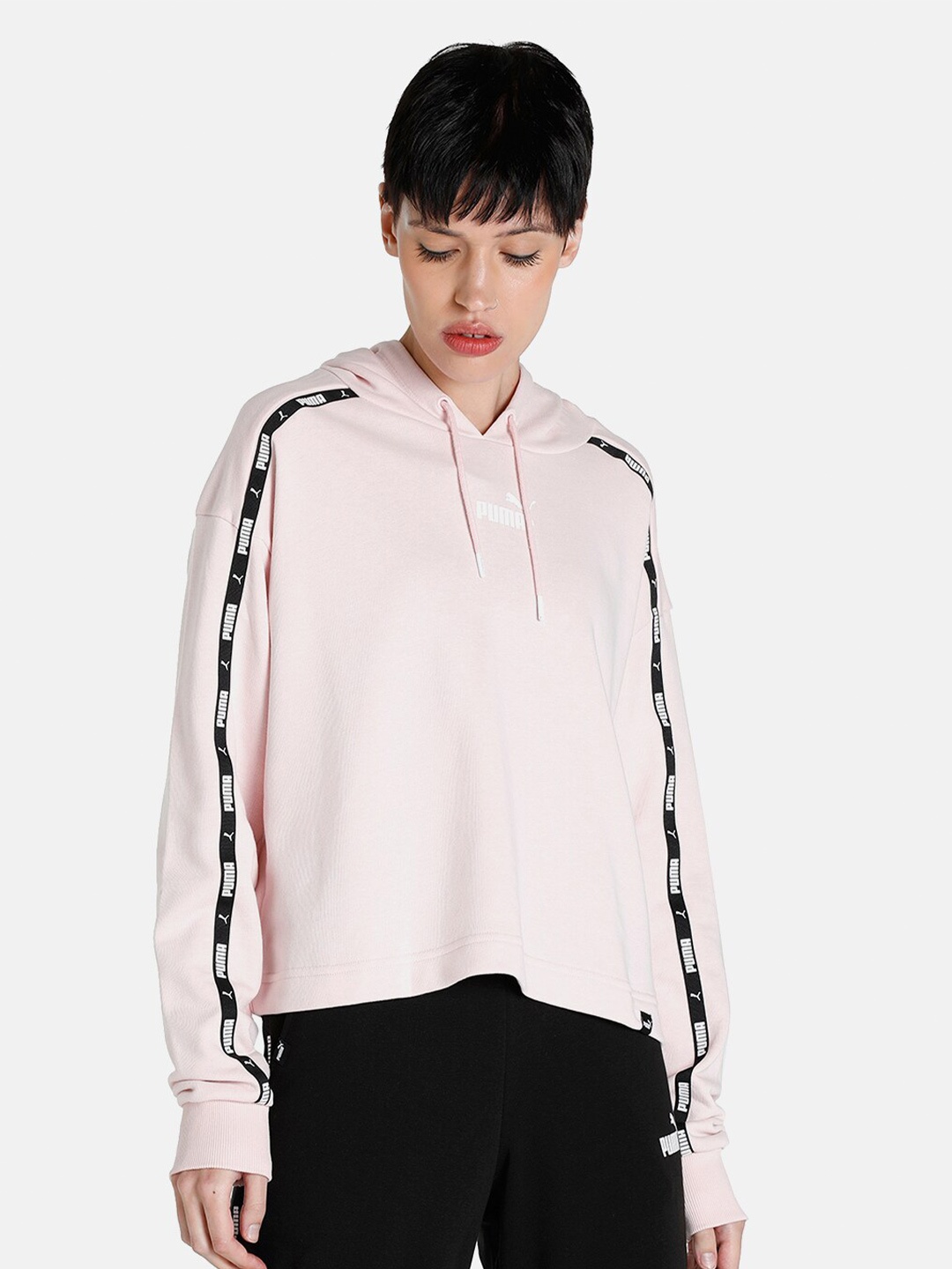 

Puma Women Pink Power Cropped Relaxed Fit Sweatshirt