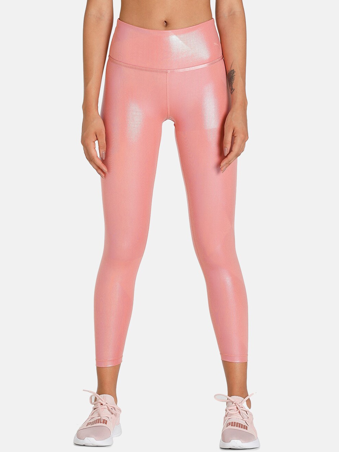 

Puma Women Peach Colored High Waist 7/8 Slim-Fit Training Tights