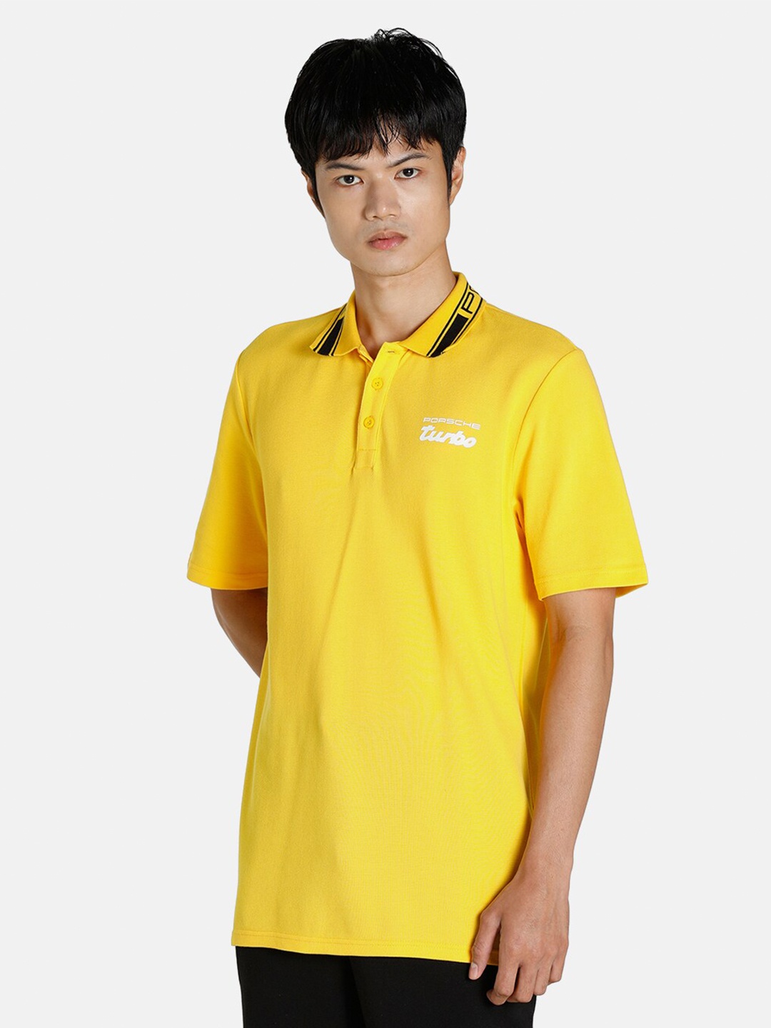 

PUMA Motorsport Men Yellow Porsche Legacy Polo Collar T-shirt