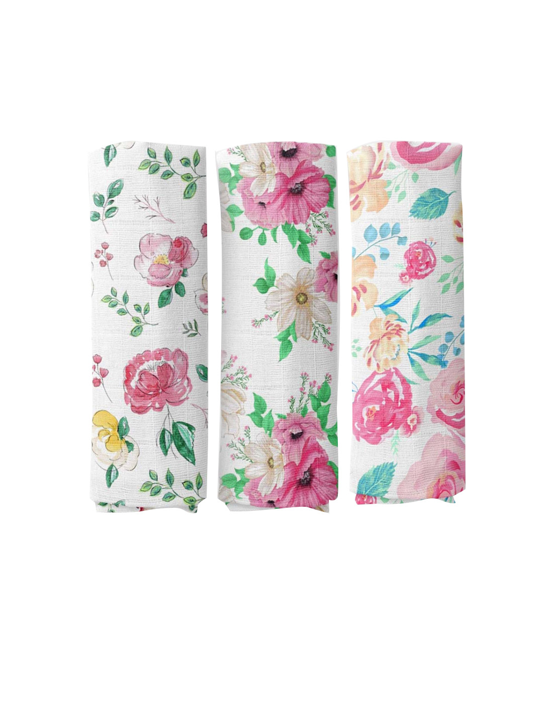 

haus & kinder Infant Kids Set Of 3 100% Cotton Muslin Swaddle Wrap, Multi