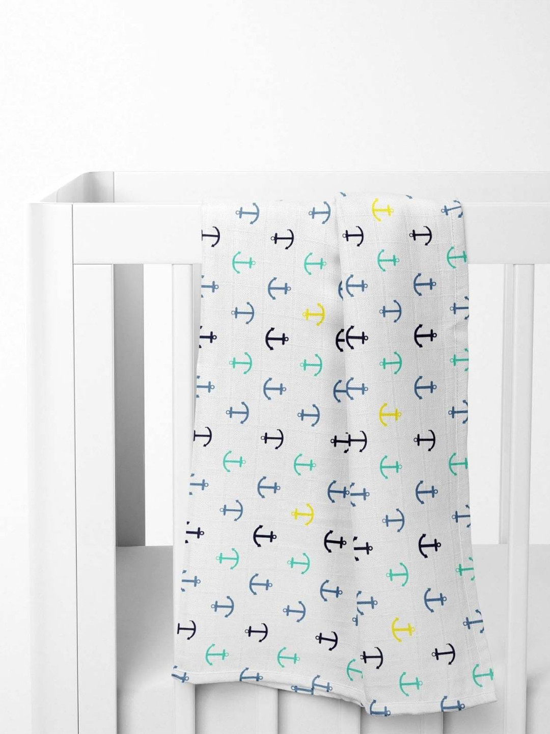 

haus & kinder Infant Kids Set Of 4 Pure Cotton Muslin Swaddle Wrap, Multi
