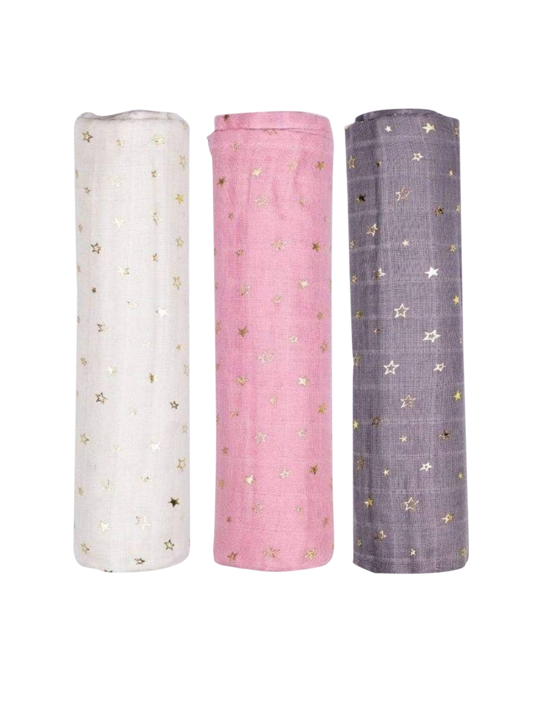 haus & kinder Pack of 3 Muslin Swaddle, White