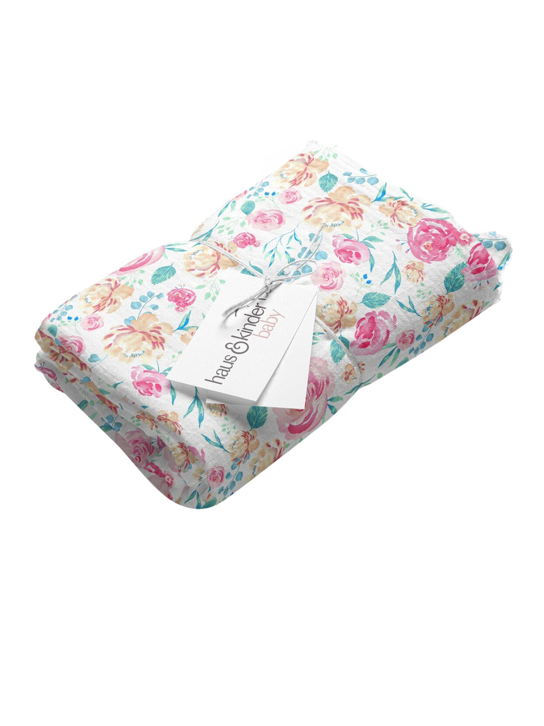 

haus & kinder Kids White & Pink Organic Cotton Swaddle