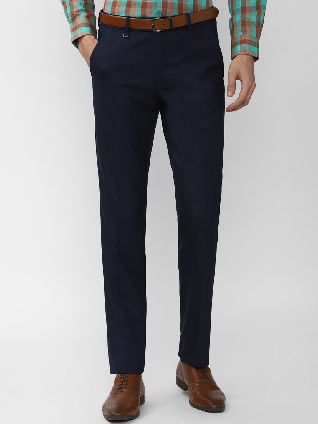 

Van Heusen Men Navy Blue Slim Fit Trousers