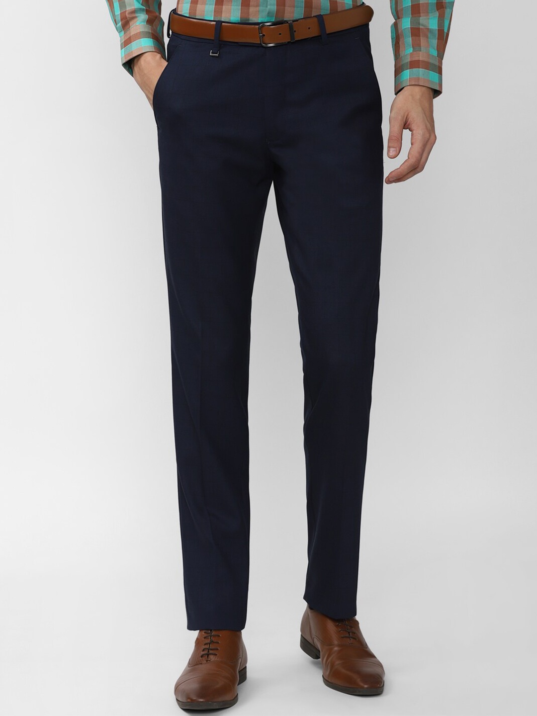 

Van Heusen Men Navy Blue Slim Fit Trousers