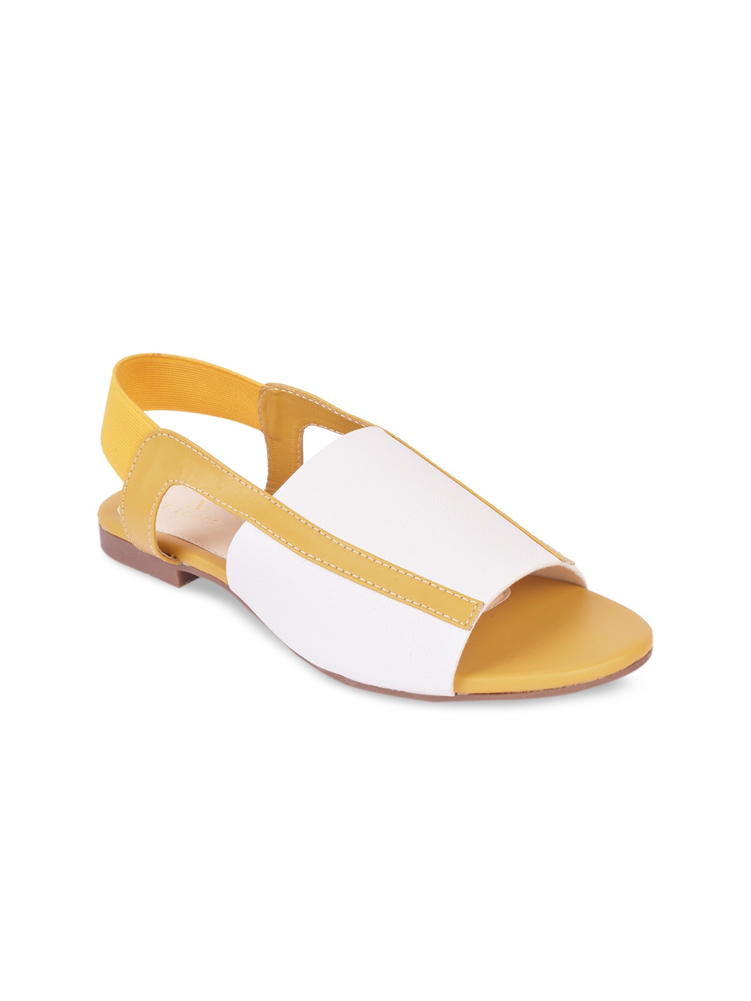 

XE Looks Women Mustard & White Open Toe Flats