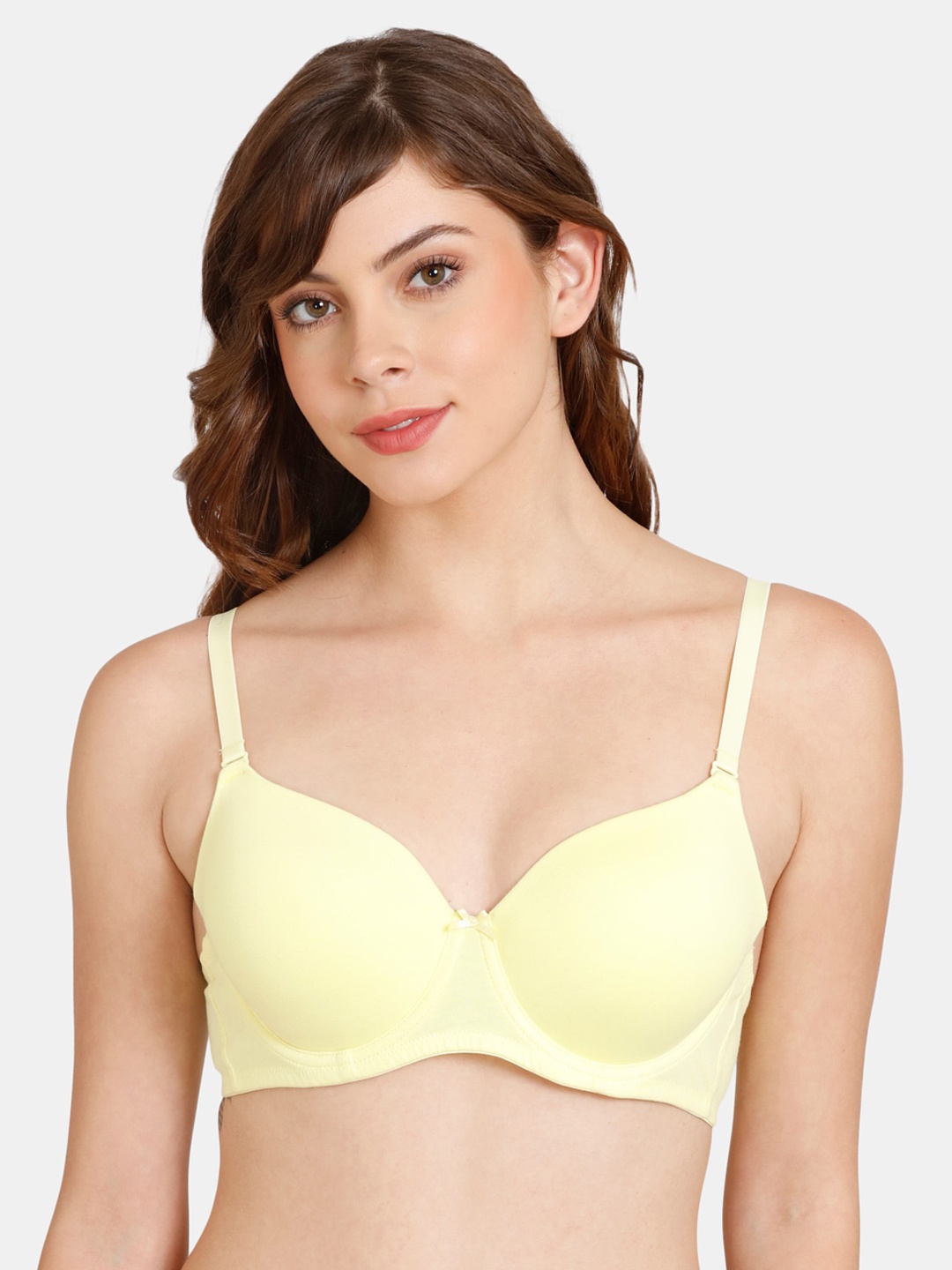 

Rosaline by Zivame Women Yellow Solid Lightly Padded T-Shirt Bra