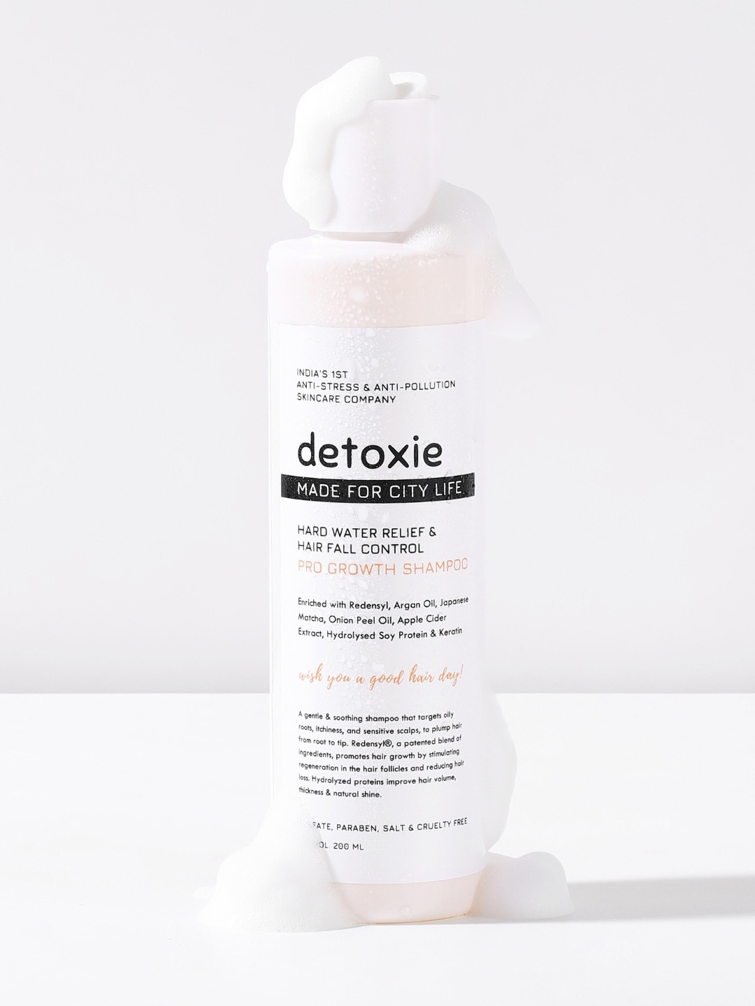 

Detoxie Hard Water Relief & Hair Fall Control Pro Growth Shampoo - 200ml, Transparent
