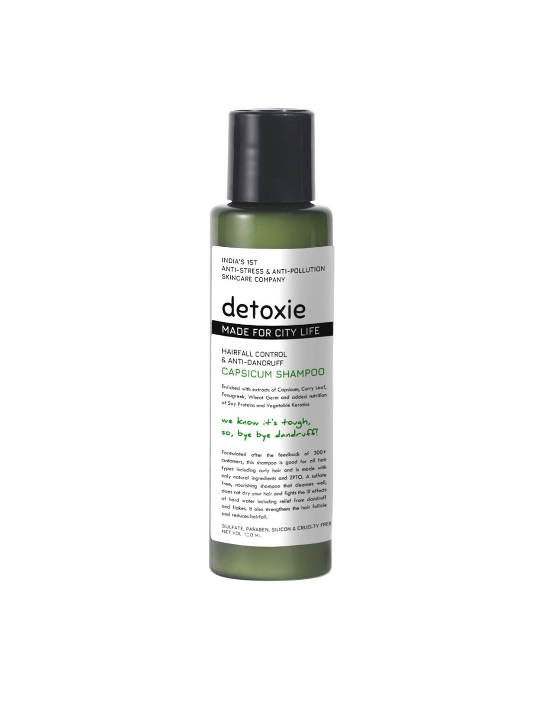 Detoxie Anti-Dandruff & Flake Relief Capsicum Shampoo 100 ml, White