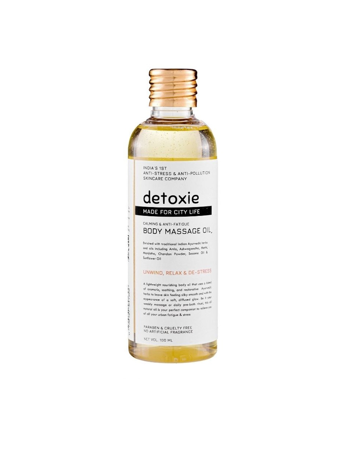 

Detoxie Calming & Anti-Fatigue Body Massage Oil - 100ml, Yellow