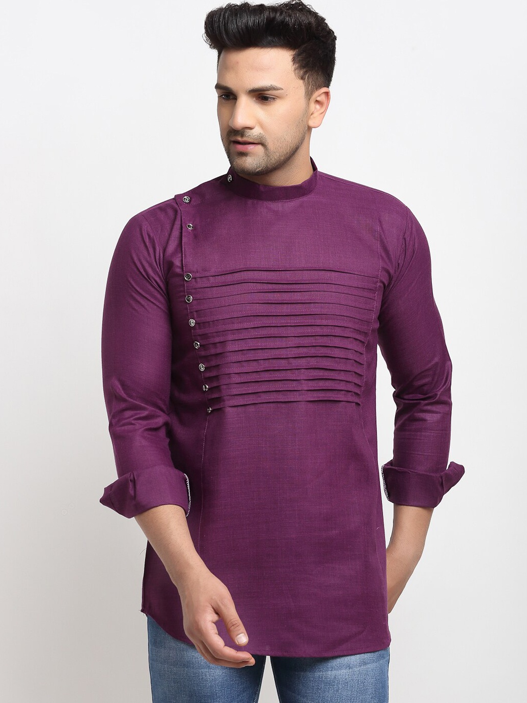 

Kaifoo Angrakha Short Kurta, Purple