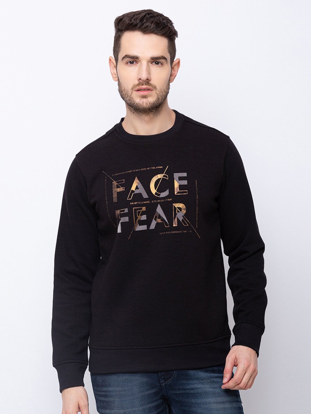 

Status Quo Men Black Printed Sweatshirt
