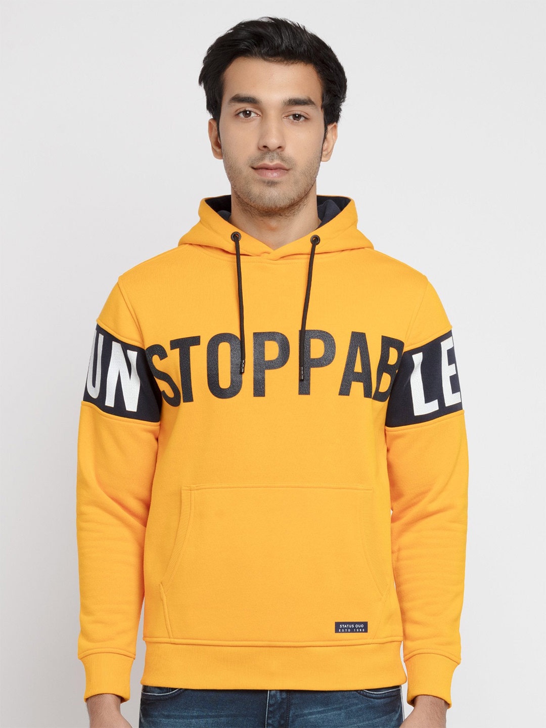 

Status Quo Men Yellow Printed Sweatshirt