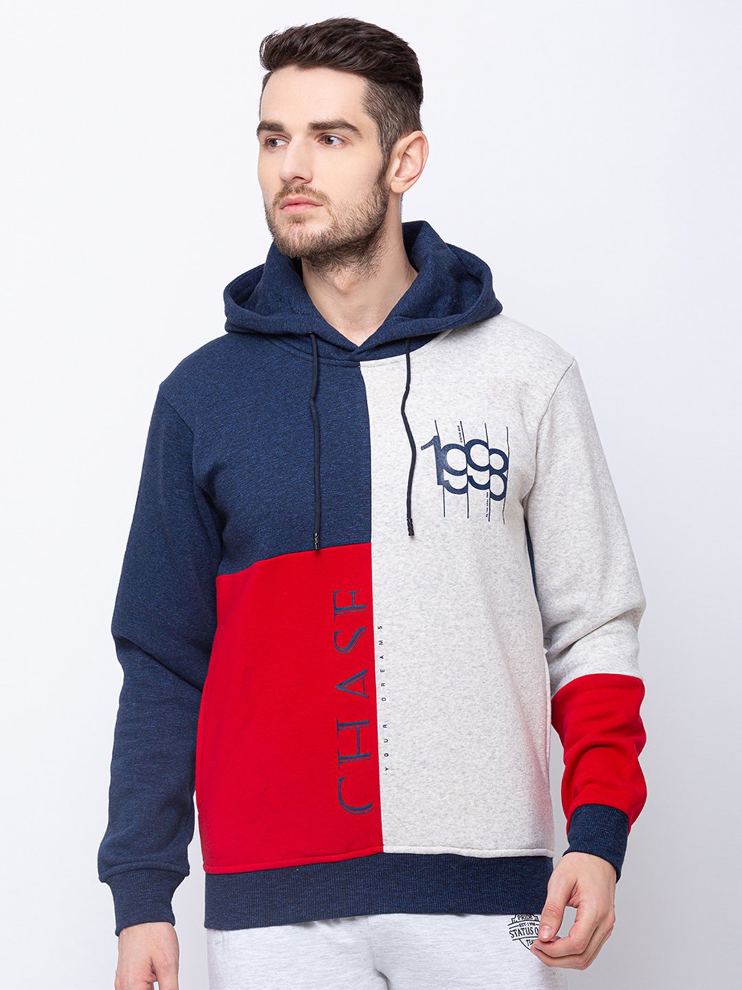 

Status Quo Men Blue Colourblocked Sweatshirt