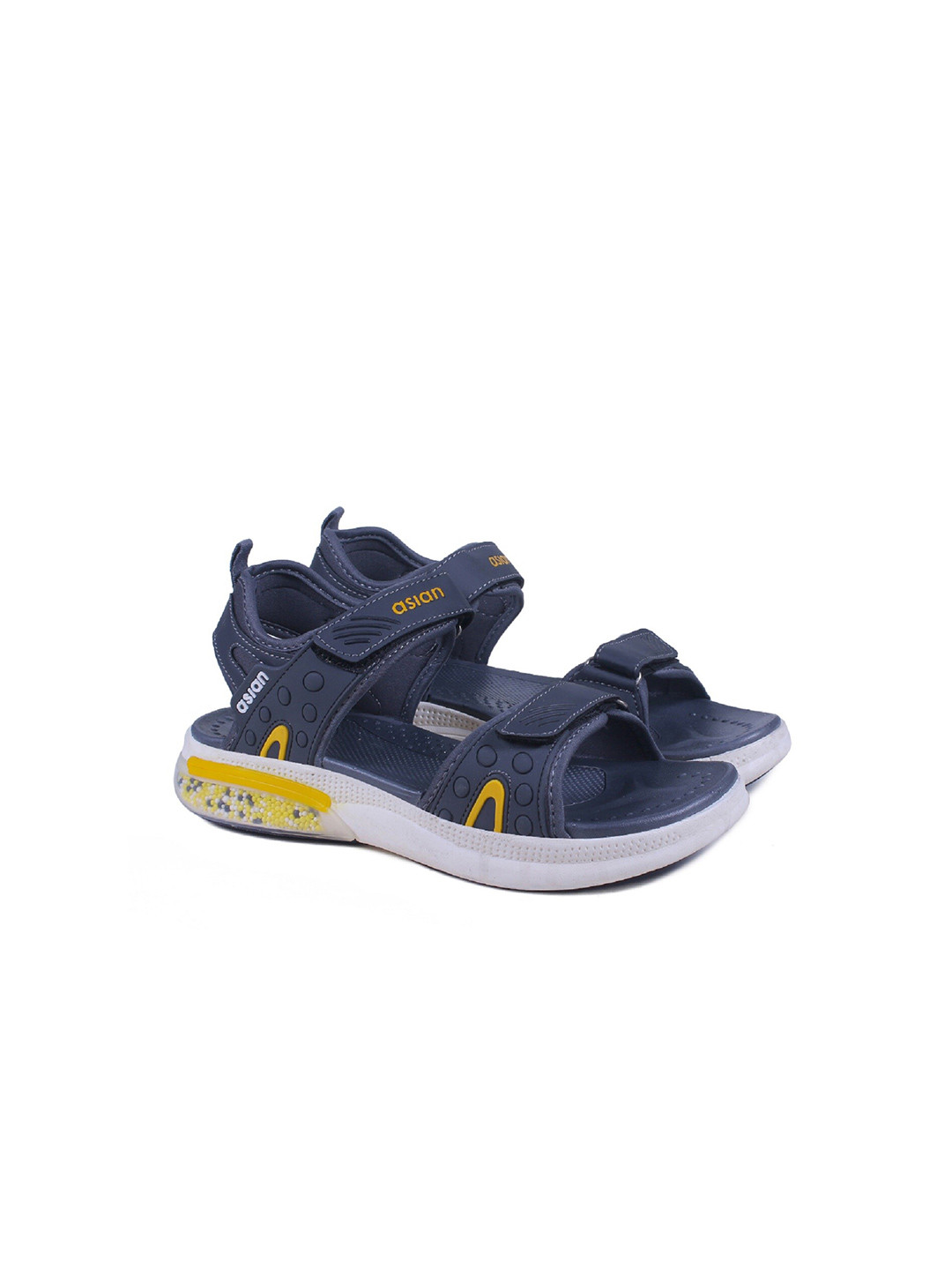 

ASIAN Men Grey & Mustard Sports Sandals